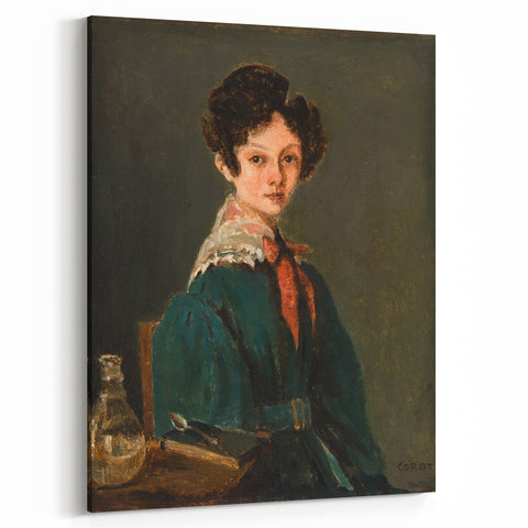 Realism Art Prints - Mme Lemaistre by Jean-Baptiste-Camille Corot Portrait