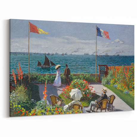 Garden at Sainte-Adresse by Monet: Coastal Impressionist Wall Art Print