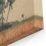 Realism Art Prints - Serene Palm Trees Landscape on Canvas and Acrylic
