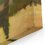 Realism Art Prints - Peaceful Sunset River Scene with Boat on Canvas