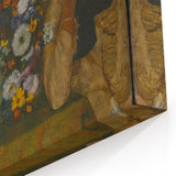 A Woman Seated Beside a Vase of Flowers by Degas: Classic Wall Art Print