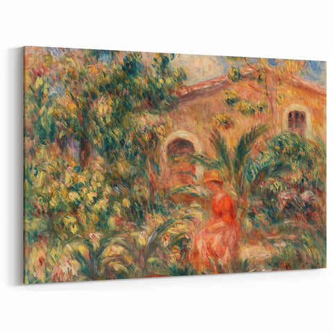 Farmhouse by Renoir: Idyllic Impressionist Garden Scene Wall Art
