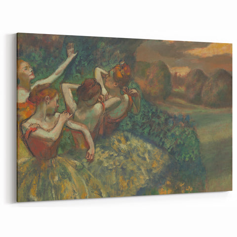 Four Dancers by Degas: Graceful Ballerinas in Pastel Wall Art