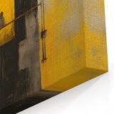 Bold Yellow and Black Abstract Strokes - Contemporary Wall Art