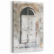 Vintage Italian Arched Door Canvas - Rustic Architectural Wall Art