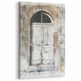 Vintage Italian Arched Door Canvas - Rustic Architectural Wall Art