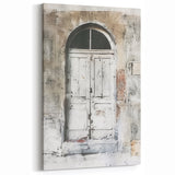 Vintage Italian Arched Door Canvas - Rustic Architectural Wall Art