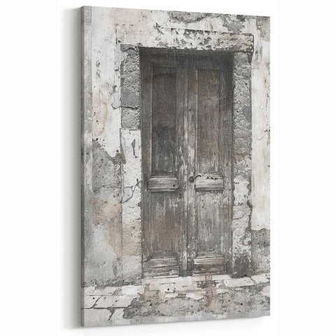 Weathered Italian Door Wall Art - Vintage Rustic Architecture Print
