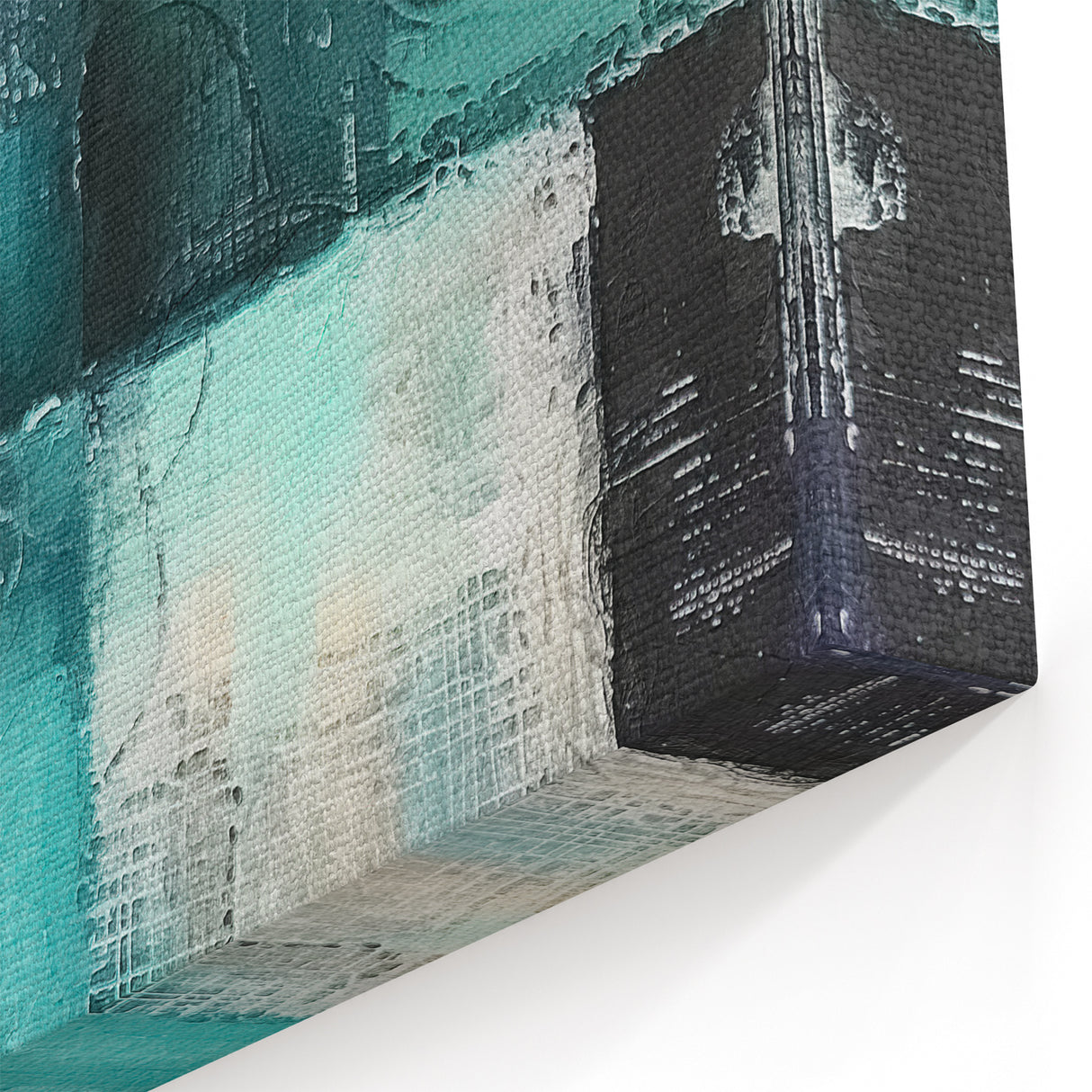 Textured Abstract Strokes - Teal, Aqua, and Navy Blue Wall Art