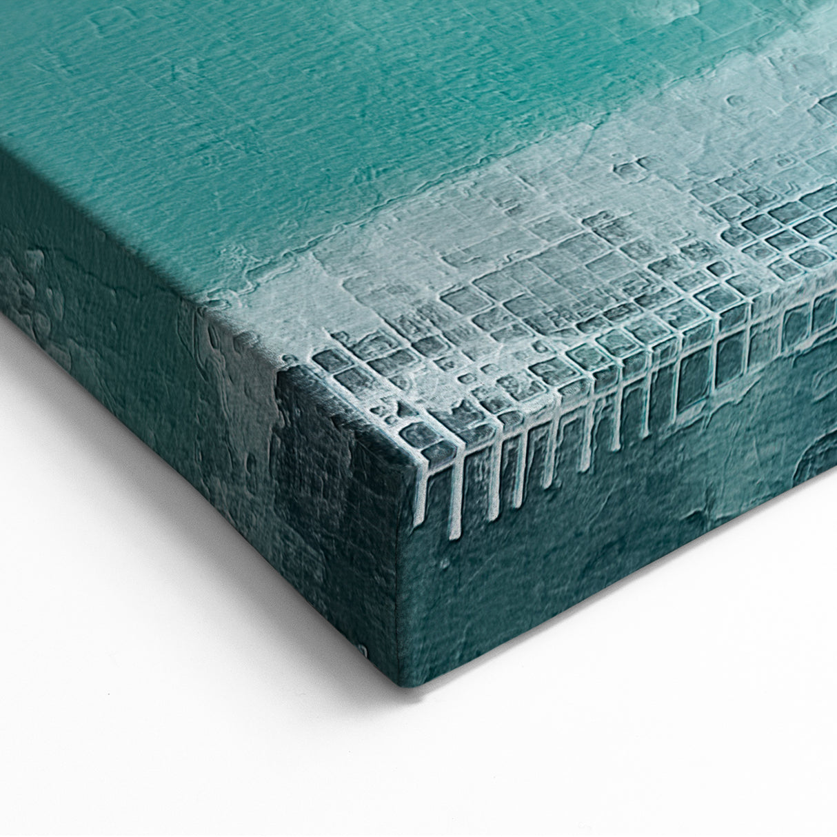 Textured Abstract Strokes - Teal, Aqua, and Navy Blue Wall Art