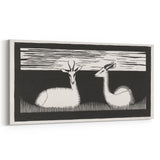 Modern Gazelle Wall Art - Minimalist Black and White Contemporary Decor
