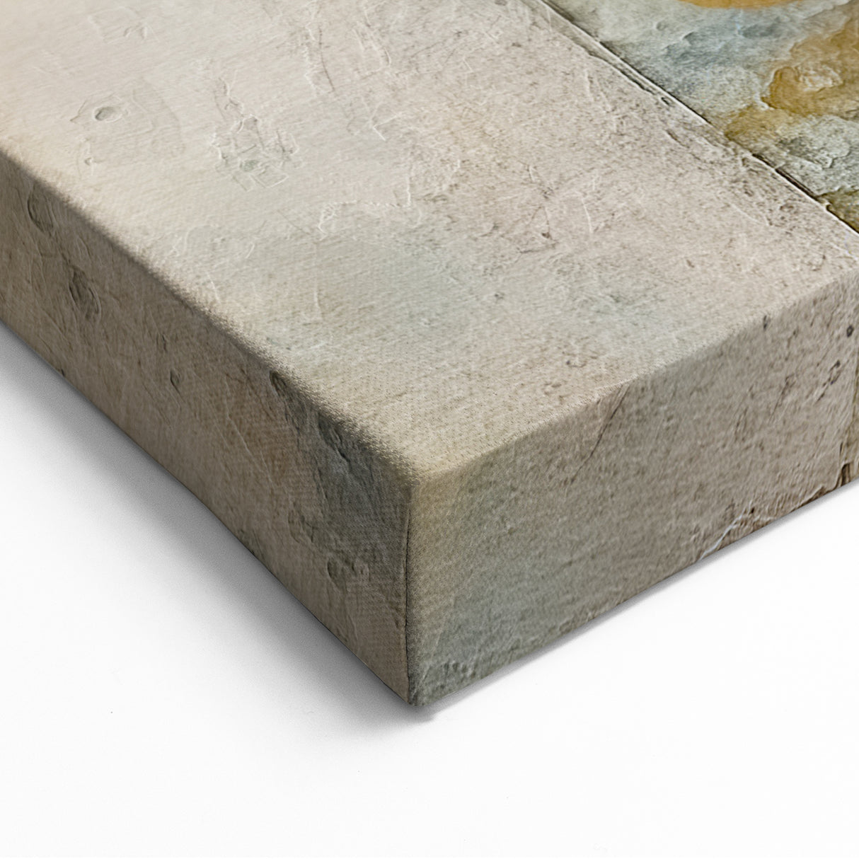 Rustic Abstract Geometric Strokes - Blue, Beige, and Orange Wall Art