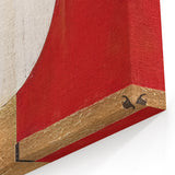 Elegant Abstract Geometry - Red, Gold, and White Wall Art