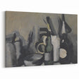 Abstract Still Life Wall Art - Modern Black and Gray Bottle Arrangement