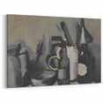 Abstract Still Life Wall Art - Modern Black and Gray Bottle Arrangement
