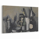 Abstract Still Life Wall Art - Modern Black and Gray Bottle Arrangement