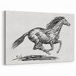 Minimalist Galloping Horse Wall Art - Modern Black and White Decor