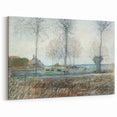 Tranquil Farm Landscape Wall Art - Soft Pastel Modern Country Decor