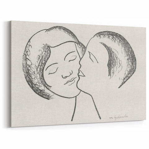 Minimalist Lovers Wall Art - Black and White Romantic Modern Decor
