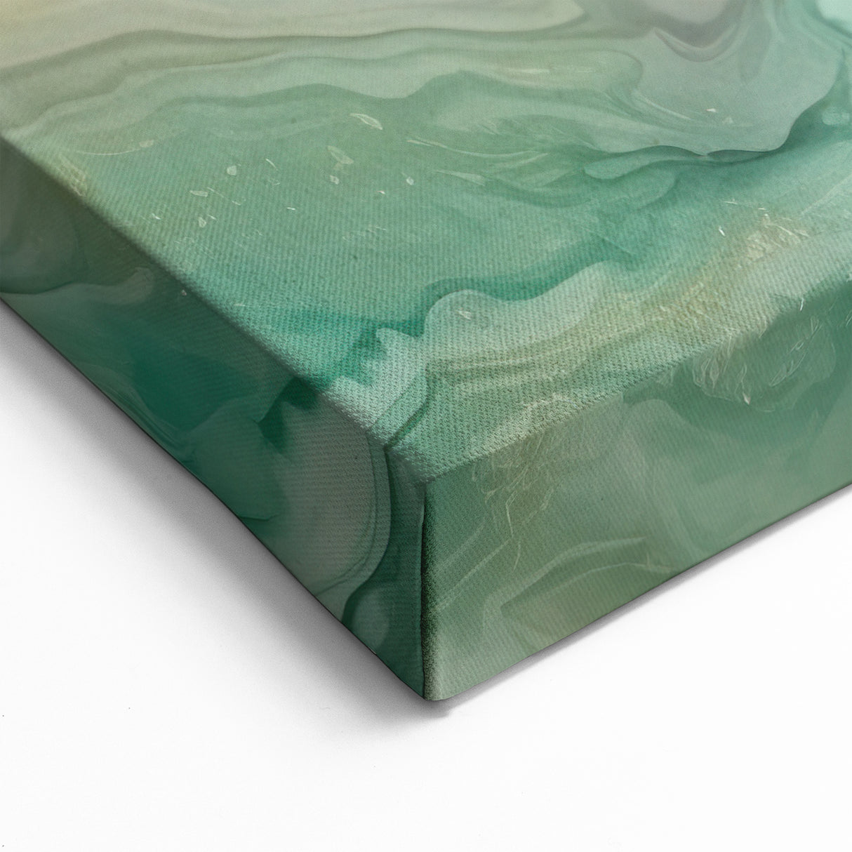 Elegant Abstract Marble Strokes - Aqua, Gold, and Beige Wall Art