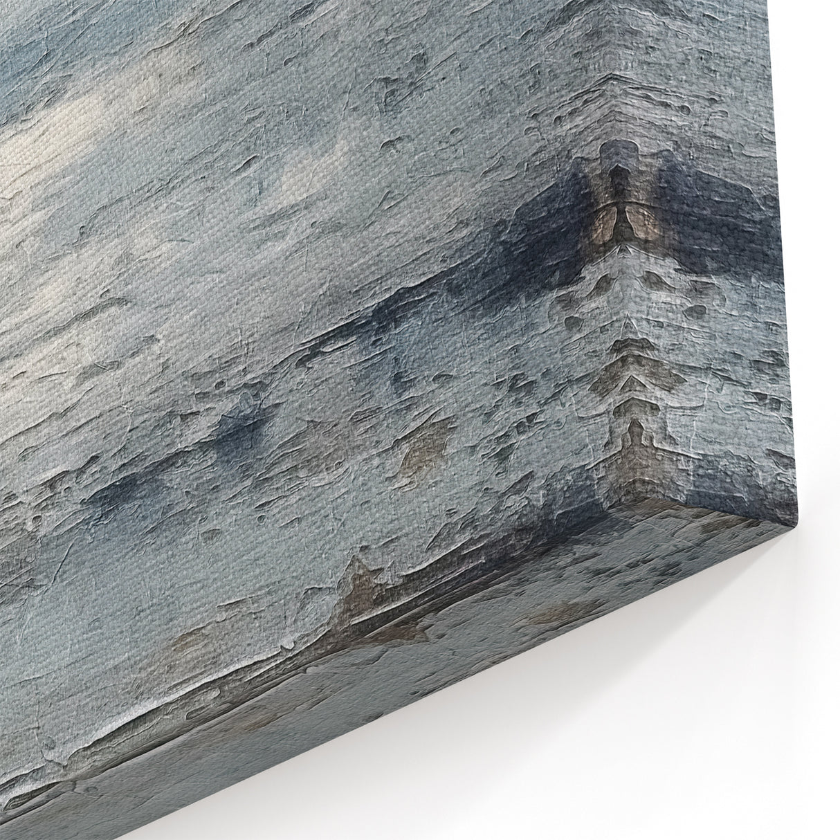 Serene Ocean-Inspired Abstract Strokes - Gray and Blue Wall Art