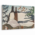 Abstract Snowy Landscape Wall Art - Modern Winter Rooftop Decor