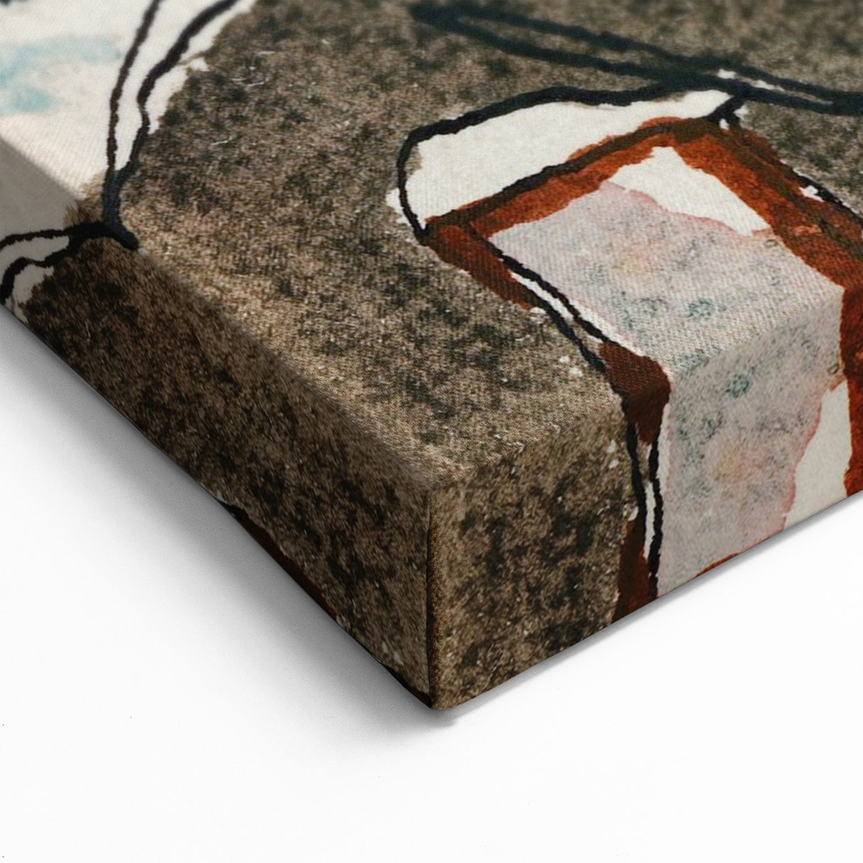Abstract Snowy Landscape Wall Art - Modern Winter Rooftop Decor