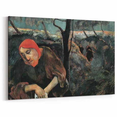 Contemplative Figure Wall Art - Dark Modern Expressionist Decor