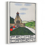 Charming Church Landscape Wall Art - Traditional Easter Decor Print