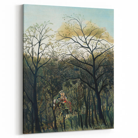 Romantic Forest Scene Wall Art - Enchanting Rendezvous in Nature Decor
