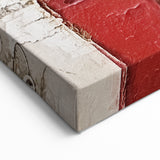 Fiery Passion Abstract Strokes Art – Red and Gold Geometric Canvas Print