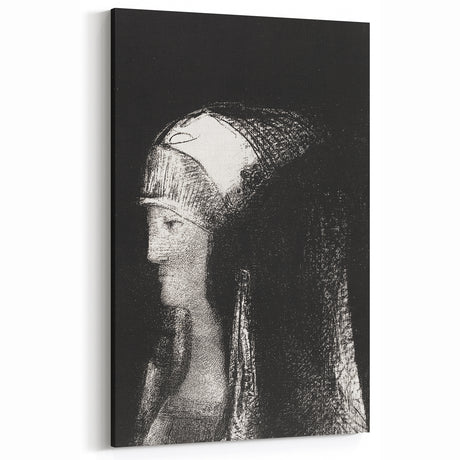 Haunting Monochrome Portrait Art - Mysterious Ethereal Woman Decor