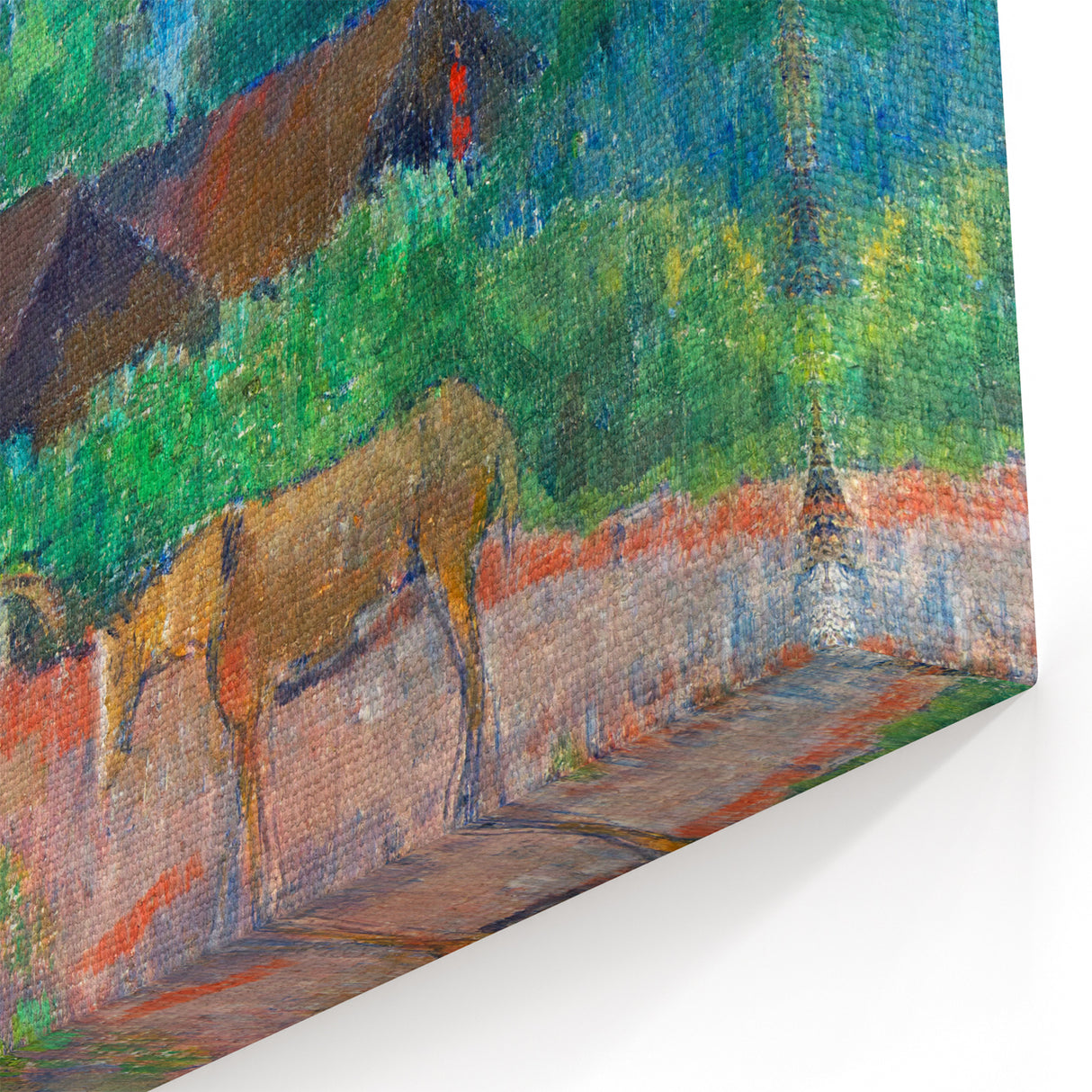 Vibrant Landscape Wall Art - Gauguin’s Nature Scene with Horse Decor
