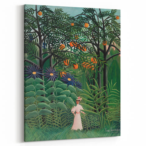 Exotic Forest Wall Art - Rousseau’s Vibrant Jungle Scene with Woman Decor