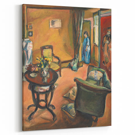 Warm Interior Wall Art - Cozy Vintage Room Scene for Classic Decor