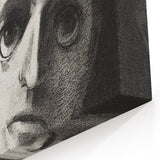 Expressive Monochrome Wall Art - Emotional Portrait by Odilon Redon