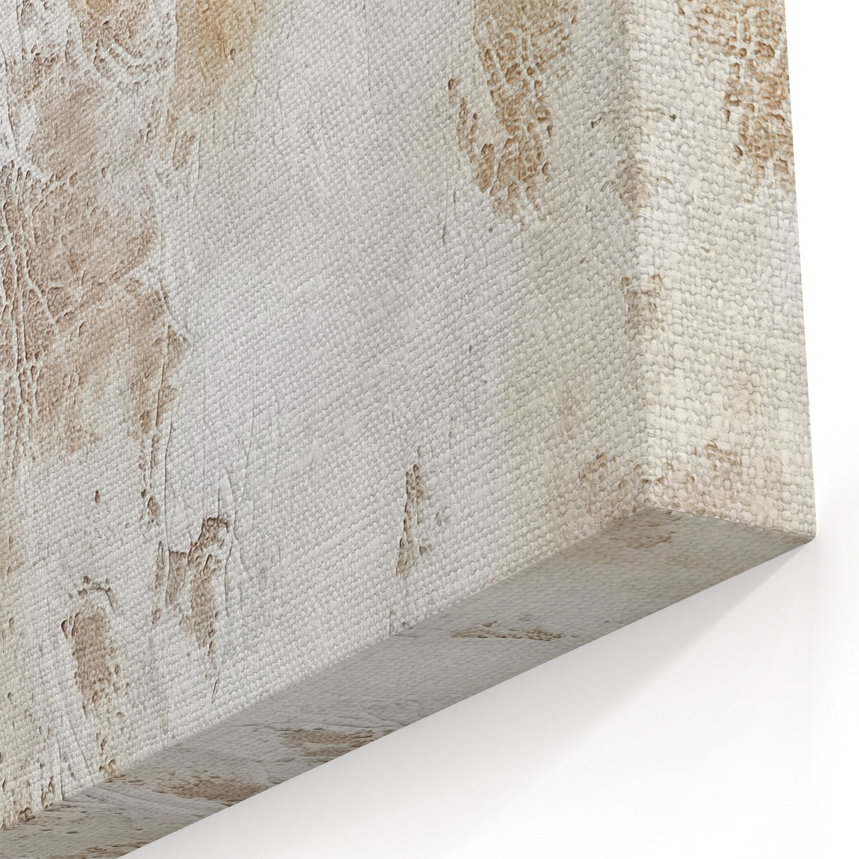 Vintage Charm Abstract Strokes Art – Beige and Brown Textured Canvas Print