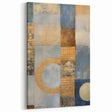 Retro Vibes Abstract Strokes Art – Mustard, Teal, and Blue Geometric Print