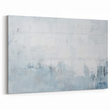 Winter Wonderland Abstract Strokes Art – Soft Blue and White Canvas Print