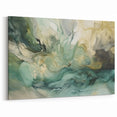 Tropical Paradise Abstract Strokes Art – Green, Turquoise, and Coral Print