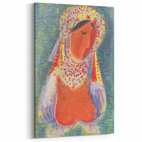 Modern Wall Art - Vibrant Abstract Folk Costume Print for Unique Decor