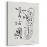 Modern Wall Art - Abstract Black & White Woman Illustration for Minimalist Decor