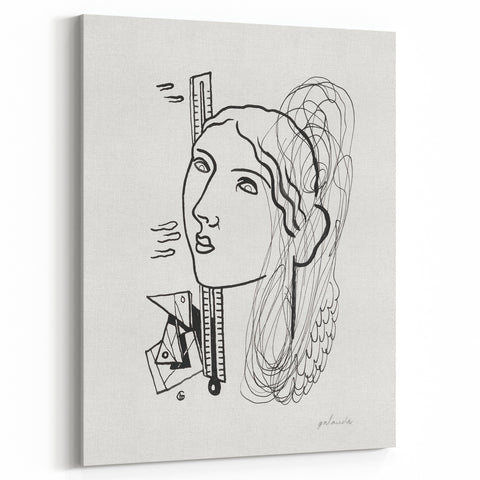Modern Wall Art - Abstract Black & White Woman Illustration for Minimalist Decor