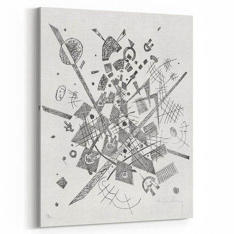 Modern Wall Art - Abstract Black & White Geometric Print for Bold Decor