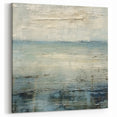 Coastal Retreat Abstract Strokes Art – Blue, Aqua, and Sand Canvas Print