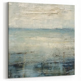 Coastal Retreat Abstract Strokes Art – Blue, Aqua, and Sand Canvas Print