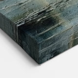 Coastal Retreat Abstract Strokes Art – Blue, Aqua, and Sand Canvas Print