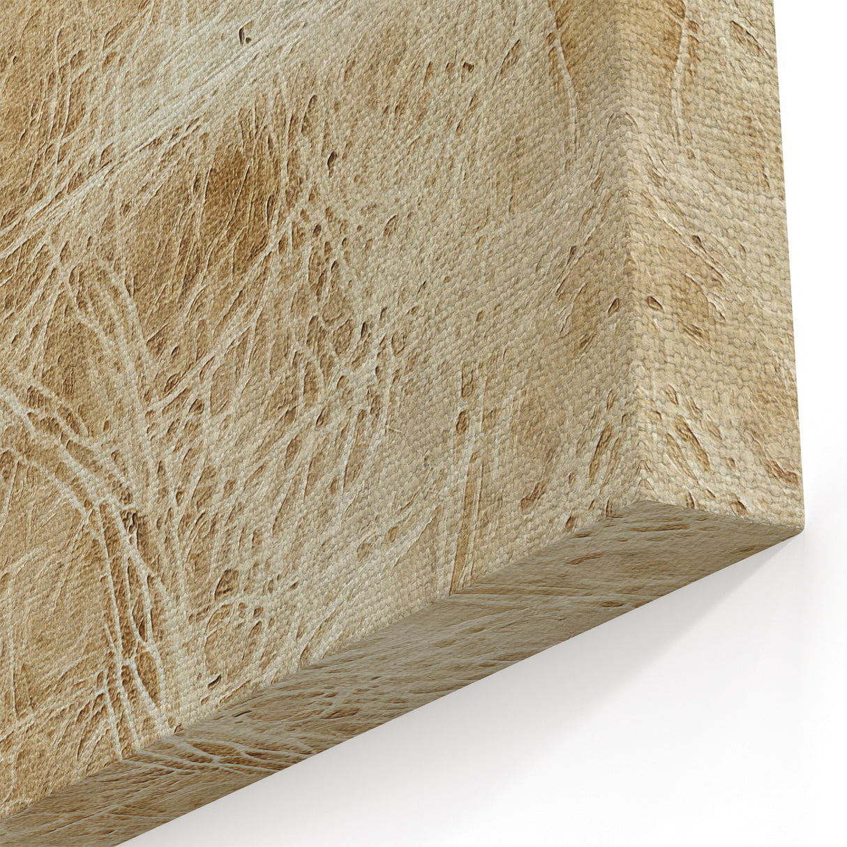 Rustic Warmth Abstract Strokes Art – Beige and Brown Textured Canvas Print