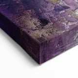 Elegant Rose Abstract Strokes Art – Purple, Gold, and White Canvas Print