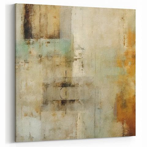 Abstract Line Art in Earth Tones - Strokes and Lines Canvas Wall Art